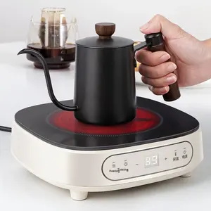 304 स्टेनलेस स्टील लकड़ी का हैंडल हाथ ब्रेव केटल लंबे थूट कॉफी पॉट होम वाणिज्यिक - Product Image 2