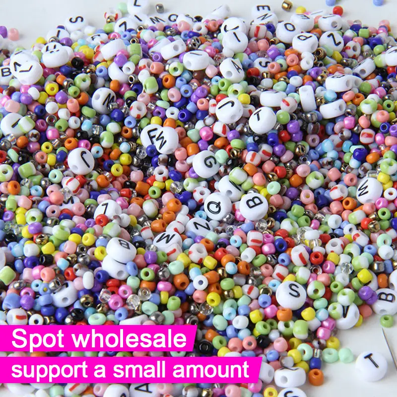 6400 Stück 3mm Glass amen perlen 20 Farben Handmade Diy Kit Boxed Kleine lose Perlen mit 200 Stück Alphabet Perlen