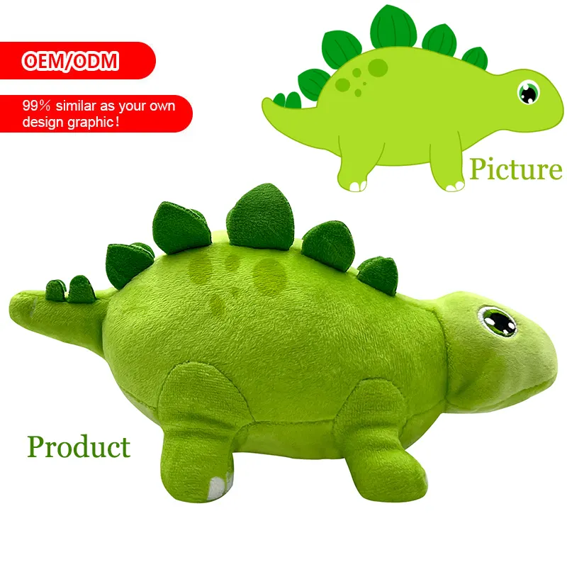 OEM ODM peluche peluche fabricant de jouets EN71 CPC usine sur mesure Kawaii mascotte doux dinosaure peluches poupée drôle
