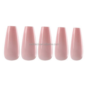 Faux ongles artificiels en forme de cercueil, naturels, longs, à pression complète, look quotidien, <span class=keywords><strong>capsule</strong></span> gel x, couleur, faux ongles, fournisseurs de conseils - Product Image 1