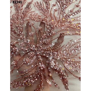 Amazing Color Combination Luxury Sequins Handmade Bridal Wedding Dress Tulle Lace Fabric With Sequins For Party Women