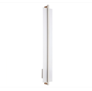 Applique murale longue en acrylique blanc avec finition en métal chromé pour l'éclairage des hôtels, salles de bain, chambres, salons et couloirs - Product Image 1