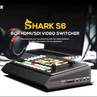 Mezclador de Video AVMATRIX SHARK S6 4SDI+2HDMI con Pantalla LCD de 5'', Control Chroma PTZ, Transmisión RTMP SRT, Grabación SD USB, Audio en Vivo