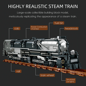 Bloques de Construcción de Tren de Vapor Union Pacific <span class=keywords><strong>BigBoy</strong></span>, 1277 Piezas, para Armar, Juguetes Educativos, Modelo de Tren - Product Image 3