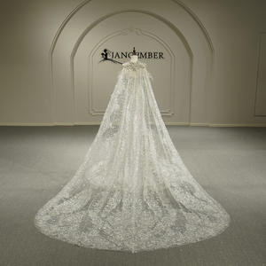Robes de mariée de luxe GT26050 en cristal, à manches longues, avec appliques modernes, robes de bal ornées de strass et de perles, robes de soirée ajustées - Product Image 6