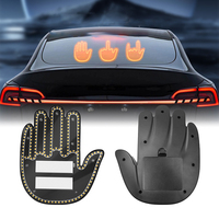 Lampe LED de signalisation amusante pour vitre arrière de voiture, avec commande à distance, motif gestuel de main/pouce, pour décoration intérieure de voiture
