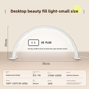 Lampe à ongles UV LED demi-lune diamantée, lumière de remplissage sans ombre pour la beauté, lampe de table de manucure à poser sur comptoir - Product Image 3