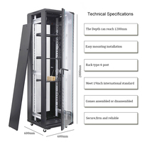 Rak Server 19 inci kabinet 42u 600x600 rak Server jaringan IT kotak kabinet dengan pintu kaca