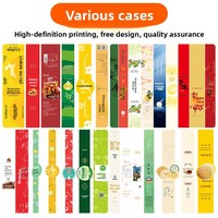 Boîtes d'emballage écologiques personnalisées en papier couché durable avec bande adhésive, étiquettes enveloppantes pour cadeaux, aliments pour animaux, collations et sandwichs