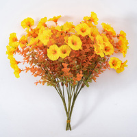 Fleurs artificielles en plastique faites à la main de haute qualité, couleurs d'automne - Respectueuses de l'environnement, réutilisables, recyclables, décoration du Nouvel An chinois