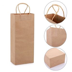 Customized <b>Printed</b> logo Luxury Gift Red Wine Whisky <b>Packaging</b> Paper Bags with Handle - Product Image 6