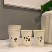 Gobelet en papier artisanal jetable à paroi unique Tasse à eau biodégradable pour bureau d'affaires avec estampage en gros pour usage domestique