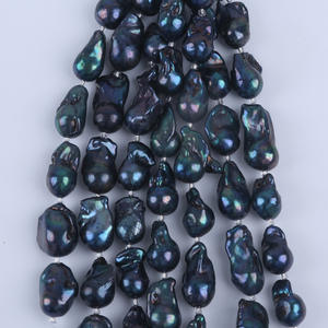 Perles de culture d'eau douce baroques naturelles en gros, 18 cm, 14-18 mm, pour bracelet DIY, teintes noir, blanc, rose, options de couleurs, perles en vrac de 5-6 mm - Product Image 2