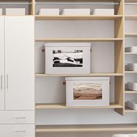 4 packs de boîtes de rangement pliables en tissu gris Grands bacs de rangement empilables pliables Couvercles Organisateurs de placard Cube de rangement