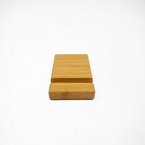 Soporte para Teléfono de Bambú 13x8x2cm, Soporte de Escritorio Portátil Multifuncional para Teléfono Móvil - Product Image 1