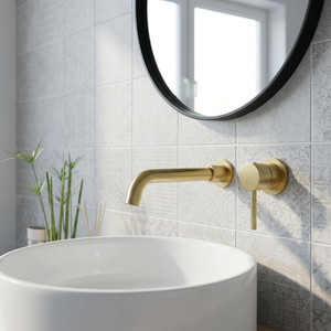 Miscelatore per lavabo a parete con maniglia singola Miscelatore per lavabo a leva singola Rubinetti per bagno con bocca lunga - Product Image 3