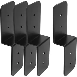 Supports en acier robuste noirs en forme de Z, 6 pouces, pour poteau vers poutre, <span class=keywords><strong>double</strong></span> <span class=keywords><strong>angle</strong></span>, profil de canal, équerre d'<span class=keywords><strong>angle</strong></span> - Product Image 1