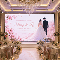 Layar LED Aula Pernikahan P1.56 P1.95 P2.5 Indoor HD Seamless LED Video Wall untuk Latar Belakang Panggung Pernikahan