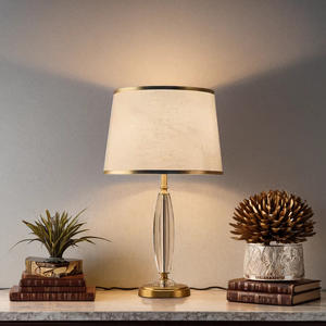 Lámpara de Mesa de Cristal Atenuable de Estilo Europeo Nórdico, Gris de Lujo para Dormitorio Principal y Área de Sofá Cama de Hotel, Decoración del Hogar - Product Image 4