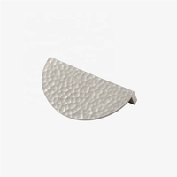 Poignée de tiroir en laiton antique texturé martelé, bouton de meuble semi-rond vintage, poignées de quincaillerie de cuisine