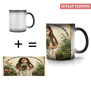Tasse Magique Interactive Créative Noire Givrée 11oz en Céramique à Changement de Couleur Thermique - Product Image 4