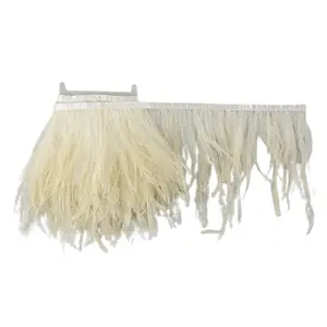 Emu Bleached White Ostrich Emu Feather Fringe DIY Clothes Accessories