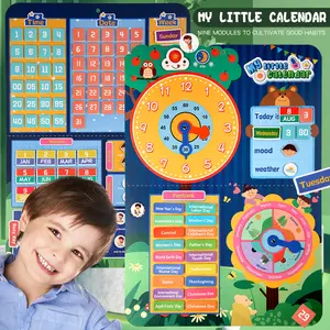 <span class=keywords><strong>Calendrier</strong></span> de la maternelle pour enfants, étiquette de la <span class=keywords><strong>semaine</strong></span> météo bébé éducation précoce temps cognitif jouet matériel pédagogique paquet <span class=keywords><strong>2023</strong></span> - Product Image 1