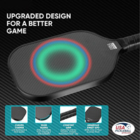 Raquette de pickleball en fibre de carbone brute noire T700, noyau de contrôle de 16 mm, corps thermoformé monobloc pour un spin maximal