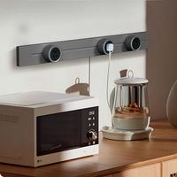 Sistema de Riel Eléctrico para Escritorio de Oficina en Casa con Longitud Personalizable, Enchufe Universal Ajustable con Adaptador USB