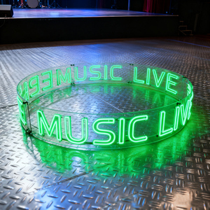 Plafonnier Acrylique <span class=keywords><strong>Arc</strong></span> Rond Lettres Personnalisées Néon Pendentif Lustre Club Bar Événements Tenture Murale Décoratif Enseigne Au Néon - Product Image 1