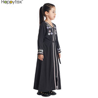 Vente en gros Vêtements islamiques arabes pour enfants Robes musulmanes douces pour enfants, col en V, longueur totale, tenue pour filles, moyen-orient, Dubaï, Turquie