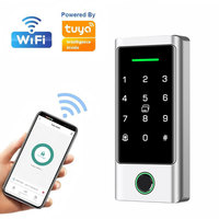 Lector de Sistema de Control de Acceso con Teclado de Huellas Dactilares Inteligente Wifi Tuya, Carcasa Metálica de 12V-24V, Resistente al Agua IP68, con Tarjeta RFID