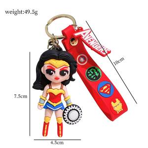 Gantungan Kunci Pahlawan Baru Thor Portabel 3D Karet Hulk Gantungan Kunci Anime Spider Bat Flash Man Gantungan Kunci Promosi Liontin Mobil Hadiah - Product Image 6