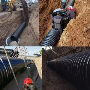Hdpe SN8 200mm 400mm 600mm 800mm <span class=keywords><strong>Tuyau</strong></span> de drainage ondulé à double paroi <span class=keywords><strong>Tuyau</strong></span> ondulé à double paroi - Product Image 3
