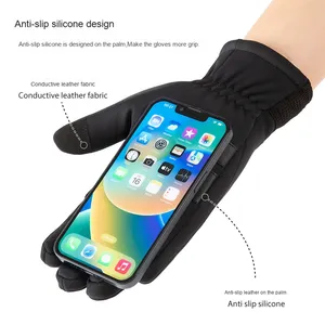 Gants imperméables en spandex pour hommes et femmes, épais et antidérapants, antidérapants pour l'<span class=keywords><strong>hiver</strong></span>, sports d'extérieur, cyclisme, <span class=keywords><strong>moto</strong></span>, écran tactile - Product Image 2
