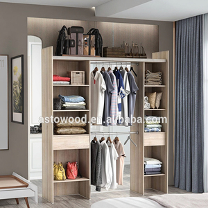 Armoire de chambre moderne extensible 3 pièces en mélamine, multifonctionnelle, avec tiroirs et penderie, écologique, mobilier domestique facile à <span class=keywords><strong>assembler</strong></span> - Product Image 3
