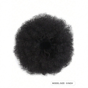 FQ11 แอฟโฟรเวฟวิกผมสีดำ 10 ซม. 15 ซม. 20 ซม. เส้นใยทนความร้อนสูงผมสังเคราะห์ทนความร้อนสำหรับรูปหน้าทุกรูปแบบ - Product Image 2