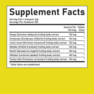 Best Seller Mushroom Powder Balanced Jitter Free Energy Calm Focusmental Clarity Focus Immune Adaptofen Dietary Supplement - Product Image 2