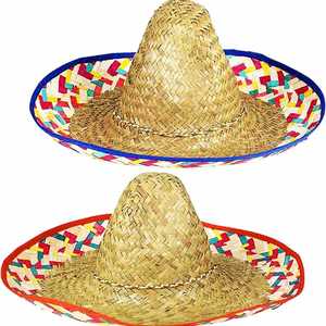 Sombrero de Paja Tejido a Mano Estilo Mexicano al por Mayor, Sombrero de Sol Personalizado de Fibra de Bambú Natural, Suministros para Fiesta, Carnaval, Fotomatón, Ala Flexible - Product Image 3