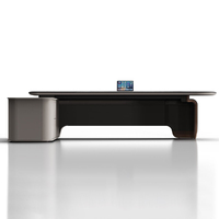 Bureau de direction moderne modulaire de luxe en bois avec fonction extensible pour usage professionnel