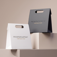 Sacs en papier à motifs imprimés personnalisés, écologiques, pliables, réutilisables, en papier kraft blanc, avec poignées