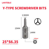Embouts de tournevis en Y LHV LJ-19, 25 mm, acier S2, magnétiques, sablés, pour usage DIY et OEM, certifiés ISO