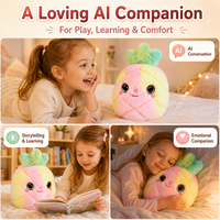 Peluche intelligente IA interactive avec fonction de lecture de contes, yeux LED et capteur tactile