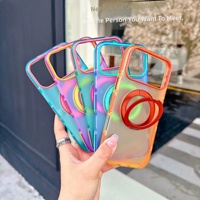 Coque de téléphone invisible de luxe haute qualité pour 18 Pro Max, avec support rotatif magnétique, finition PC mate et blocs de couleur, sensation agréable au toucher