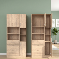 Meuble de rangement de cuisine Furnizone OEM en panneaux de bois, unité de rangement pour salon, meubles de maison, tiroirs, design moderne, installation facile, MDF