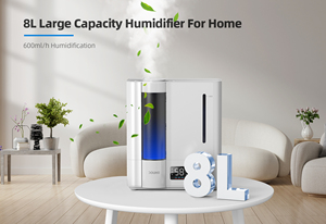 Humidificador de aire 8l de alta calidad con sellado de válvula de agua doble para dormitorio, habitación grande, difusor ultrasónico silencioso, humidificador de aire caliente - Product Image 2
