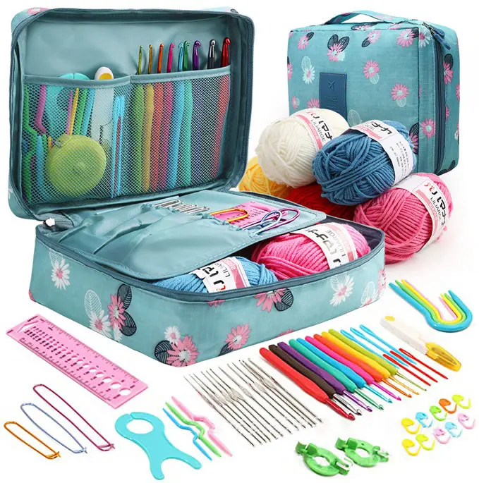 58-piece Crochet Set Diy Novice Crochet Complete Material Package Portable Knitting Tools