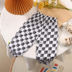 <span class=keywords><strong>Pantalon</strong></span> d'été imprimé respirant en coton et <span class=keywords><strong>lin</strong></span> à jambes larges et longueur cheville anti-moustiques pour garçons et filles - Product Image 2