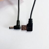 Cable de Alimentación USB a DC5.5*2.1 con Conector Recto en Ángulo de 90 Grados, Cable de Carga USB Tipo Figura 7 para Lámparas LED, Juguetes