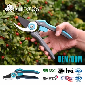 Kéo tỉa cành Ratchet Garden, kiểu anvil, lưỡi cắt bypass, thép carbon SK5, tay cầm Ergo chống trơn trượt - Product Image 1